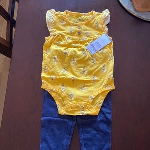 Carters Baby Girl 2pc bodysuit set.